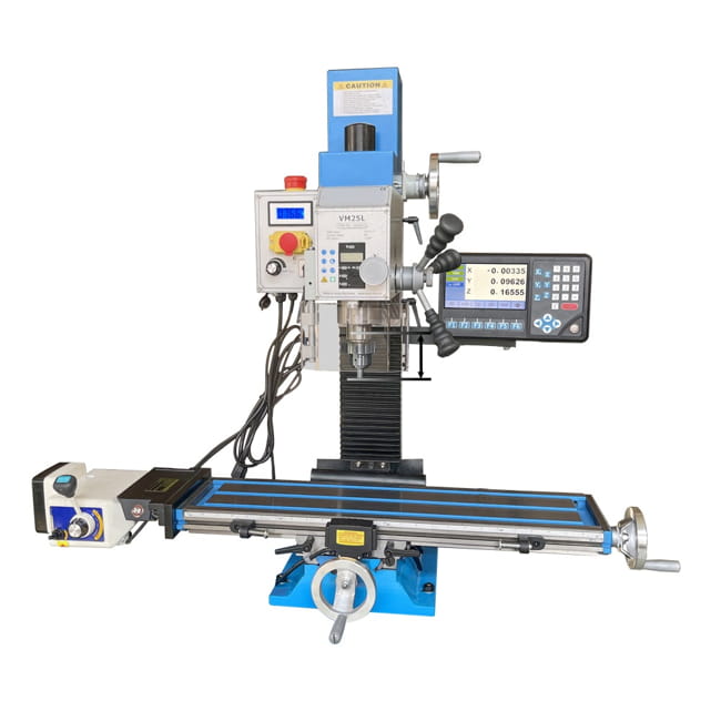 VM25H R8 WITH 3 AXIS DRO, Z & X Axis POWERFEEDS, BELT DRIVE & BRUSHLESS MOTOR - HIGH SPEED - 100-4000 rpm